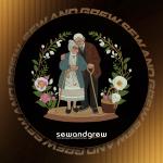 Old Couple Embroidery Design