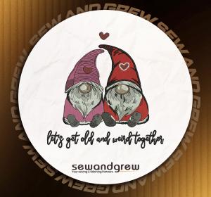 Lets get older Couple Embroidery Design