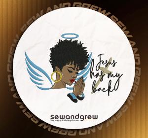 Pray to god Embroidery design