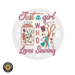 A Girl Who Loves Sewing Embroidery