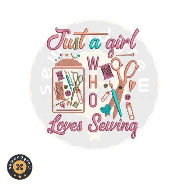 A Girl Who Loves Sewing Embroidery