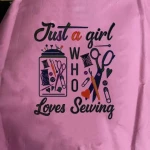 A Girl Who Loves Sewing Embroidery