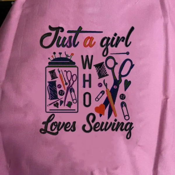 A Girl Who Loves Sewing Embroidery