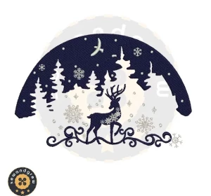 Christmas Deer Embroidery Design