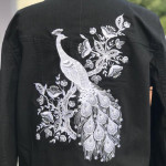White Peacock Embroidery Design