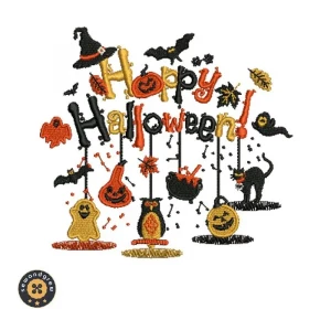 Happy Halloween Embroidery Design