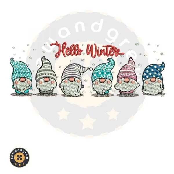 Hello Winter Embroidery Design