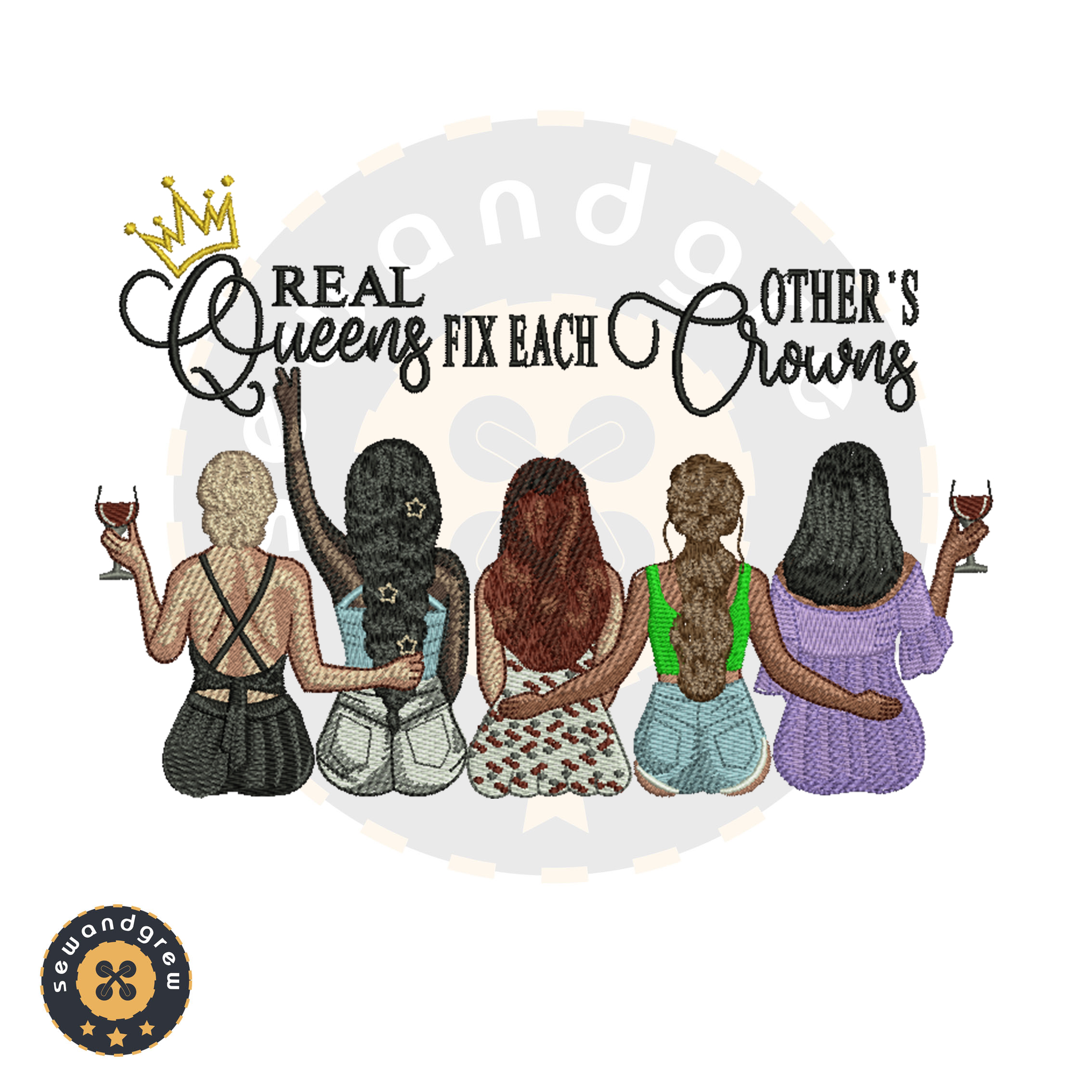 Real Queens Embroidery Design