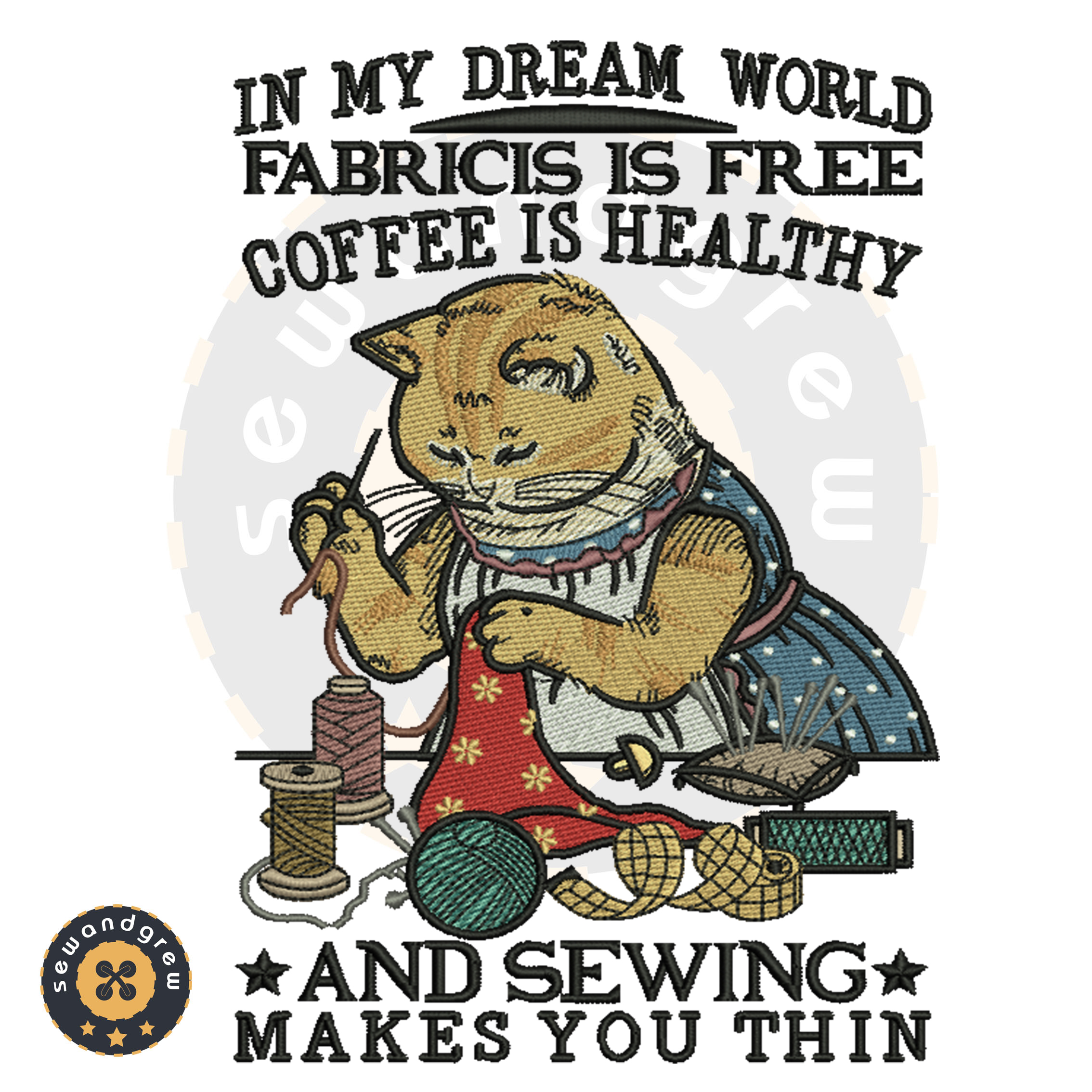 Sewing Makes You thin Embroidery Design