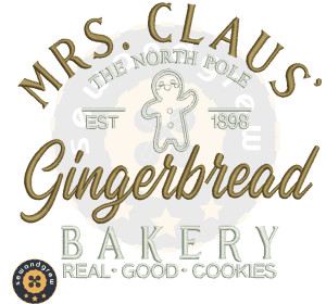 Mrs Claus Gingerbread Embroidery Design