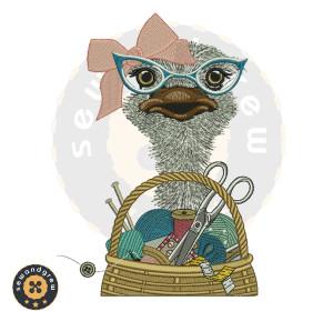 Sewing Ostrich Embroidery Design