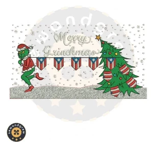 Merry Grinchmas Tree Embroidery Design