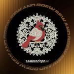 FSL Red Cardinal Embroidery design