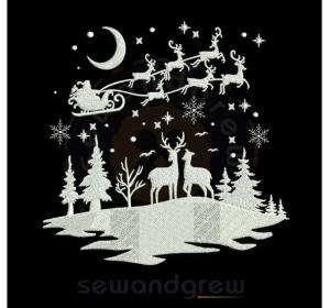 White Christmas Embroidery design