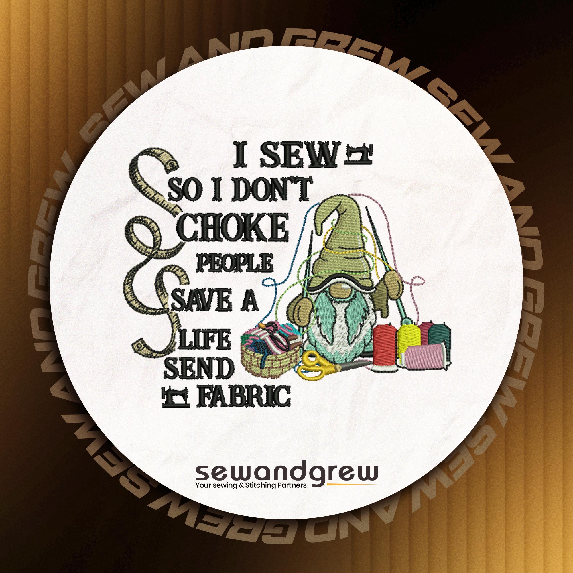 Sewing Gnome Embroidery Design