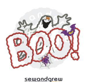Boo Ghost Aplique Embroidery design