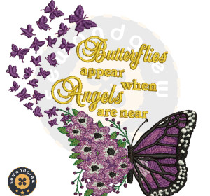 Butterflies Appear Embroidery Design