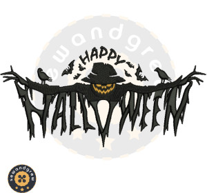 Happy Halloween Embroidery Design