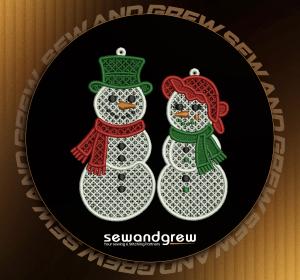 FSL Snowman and Snowlady Embroidery design