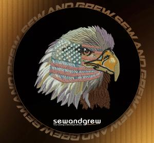 American Eagle Face Embroidery Design