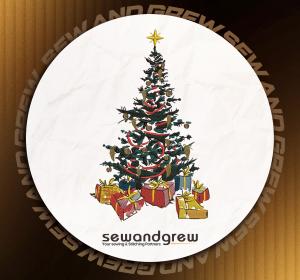 Vintage Christmas Tree Embroidery Design