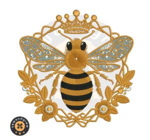 Gold Bee 5 inch Embroidery Design